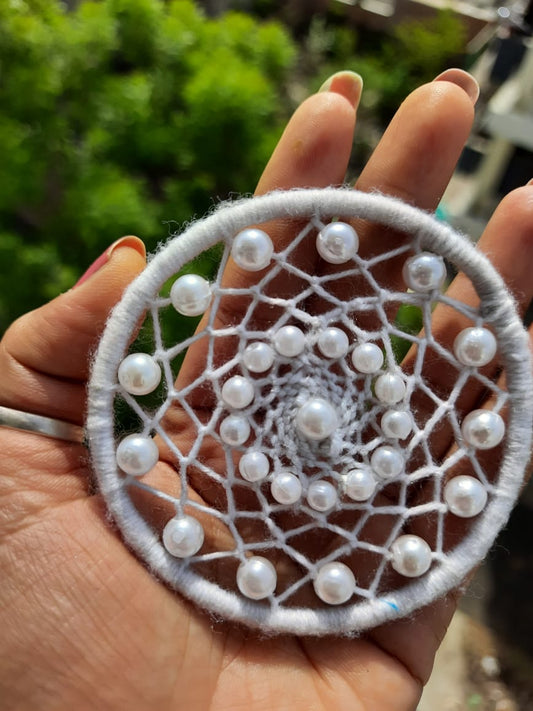 Cloud white mini dreamcatcher