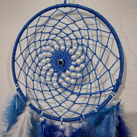 Blue evil eye dream catcher